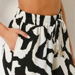 Short large fluide imprimé, viscose