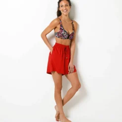 Short large fluide uni, viscose