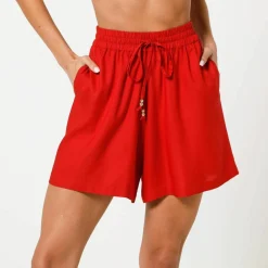 Short large fluide uni, viscose