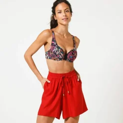 Short large fluide uni, viscose