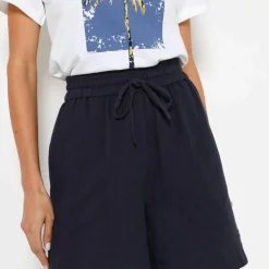Short large taille haute, gaze de coton