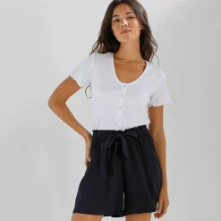 Short noué viscose fluide, uni