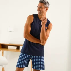 Short pyjama coton carreaux