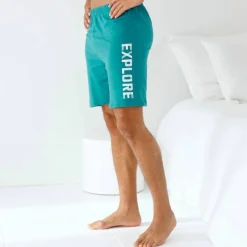 Short pyjama uni avec motif