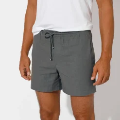Short toile ceinture élastiquée