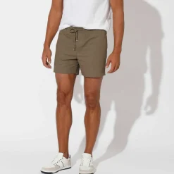 Short toile ceinture élastiquée
