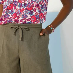 Short uni, coton-lin