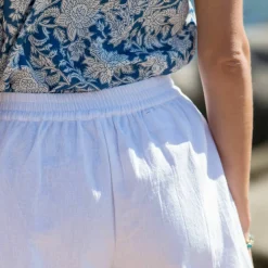 Short uni, coton-lin
