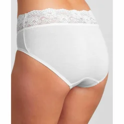 Slip coton et dentelle forme midi Romance - lot de 4 (3 + 1 gratuit)