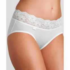 Slip coton et dentelle forme midi Romance - lot de 4 (3 + 1 gratuit)