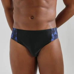 Slip de bain motif graphique côtés