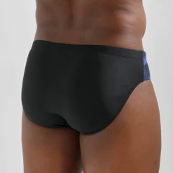 Slip de bain motif graphique côtés
