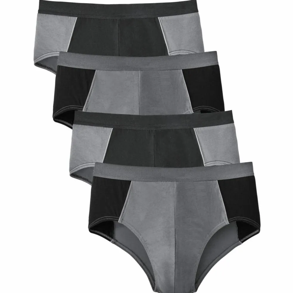 Slip fermé bicolore, taille haute - lot de 4