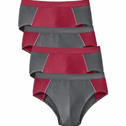 Slip fermé bicolore, taille haute - lot de 4
