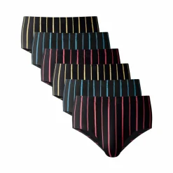 Slip fermés rayés taille haute - lot de 6
