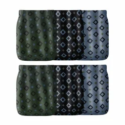 Slip ouvert taille haute imprimé losanges - lot de 6