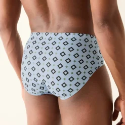 Slip ouvert taille haute imprimé losanges - lot de 6