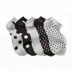 Socquettes basses pois fantaisie - lot de 5