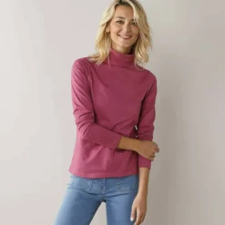 Sous-pull col roulé coton stretch uni