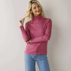 Sous-pull col roulé coton stretch uni