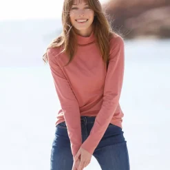 Sous-pull col roulé coton stretch uni