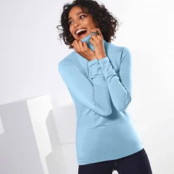 Sous-pull col roulé coton stretch uni