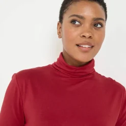 Sous-pull uni col roulé stretch