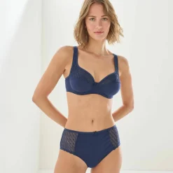 Soutien-gorge coton dentelle uni Coria - avec armatures