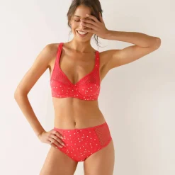 Soutien-gorge coton dentelle uni et imprimé pois Tropea avec armatures - lot de 2