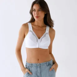 Soutien-gorge coton ouvert devant forme emboîtante Posture control– sans armatures