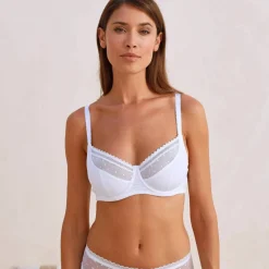 Soutien-gorge coton stretch et tulle plumetis Kalaoa - avec armatures