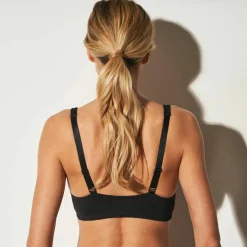 Soutien-gorge coton uni et plumetis ouverture devant - sans armatures