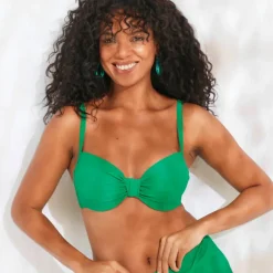Soutien-gorge de bain drapé uni Solaro, avec armatures