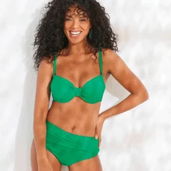 Soutien-gorge de bain drapé uni Solaro, avec armatures