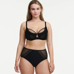Soutien-gorge enveloppant en maille et dentelle 