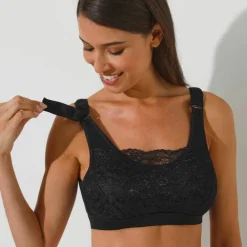 Soutien-gorge forme brassière coton stretch avec bretelles réglables - sans armatures