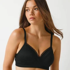 Soutien-gorge forme brassière maille stretch Agathe - sans armatures