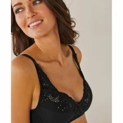 Soutien-gorge forme croisée uni brodé Olbia - sans armatures