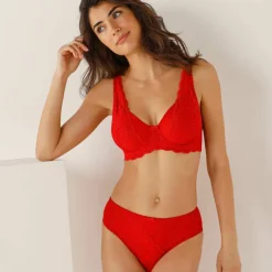 Soutien-gorge forme foulard en dentelle et tulle stretch Guspini - avec armatures