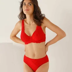 Soutien-gorge forme foulard en dentelle et tulle stretch Guspini - avec armatures