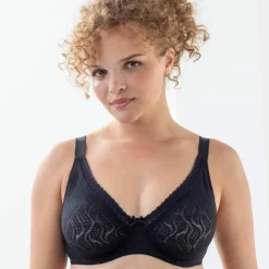 Soutien-gorge forme minimiseur en dentelle bicolore avec armatures