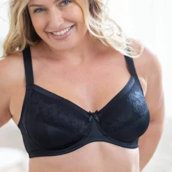Soutien-gorge forme minimiseur tulle brodé et maille - avec armatures