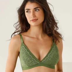 Soutien-gorge forme triangle en dentelle et tulle stretch Guspini - sans armatures