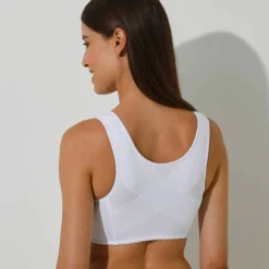 Soutien-gorge grand maintien coton stretch ouvert devant - sans armatures