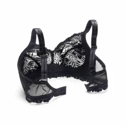 Soutien-gorge grand maintien dentelle coton stretch motif floral - sans armatures