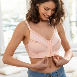 Soutien-gorge microfibre et dentelle ouvert devant - sans armatures