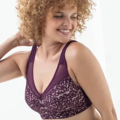 Soutien-gorge minimiseur en dentelle florale - sans armatures