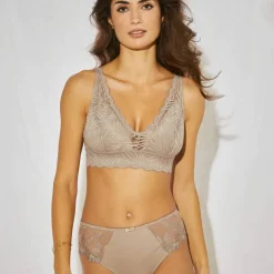 Soutien-gorge post-opératoire forme foulard en dentelle stretch - sans armatures