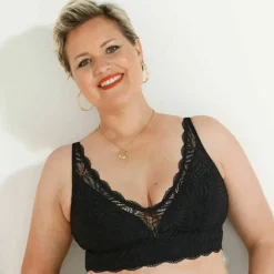 Soutien-gorge post-opératoire forme foulard en dentelle stretch - sans armatures