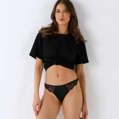 String microfibre et dentelle - lot de 2